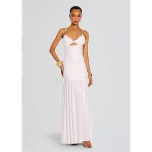 NWT Retrofete Bristol White Mesh Bridal Keyhole Ruched Wedding Designer Dress XS